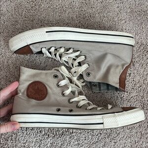 Converse Chuck Taylor All Star high-top sneakers leather canvas gray Mens 8.5